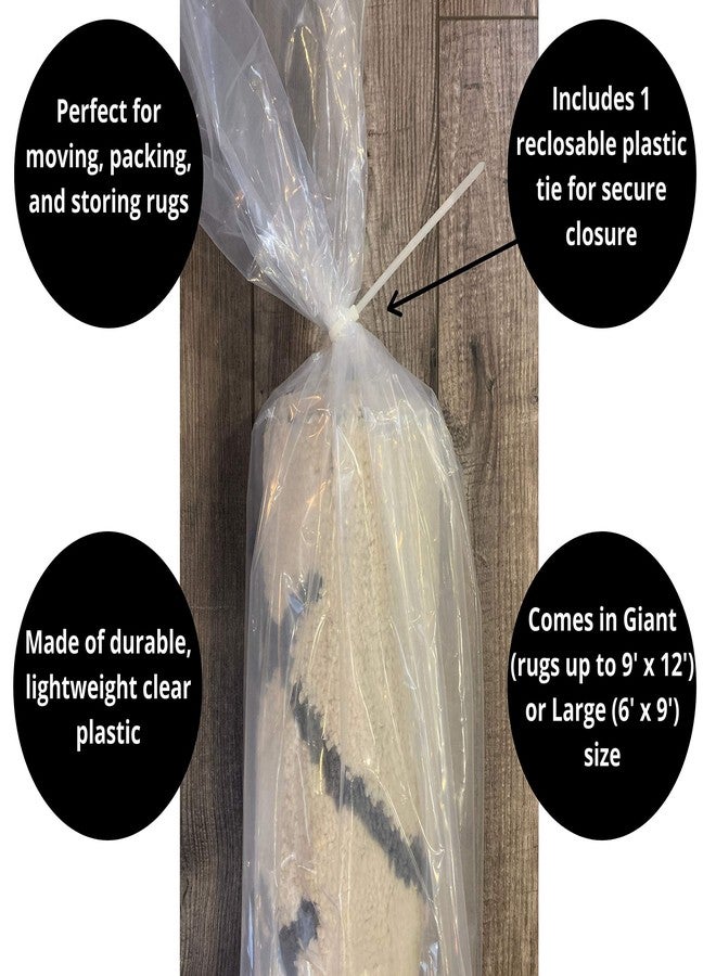 McEtt Rug Storage Bag and Zip Tie - NO Vent Holes - Heavy Duty - Giant Size Fits Rugs up to 9'x12' - Protects Rolled Rugs for Moving or Storage - Image 3